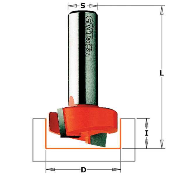 Mortise Router Bit, HW, 1/2 in