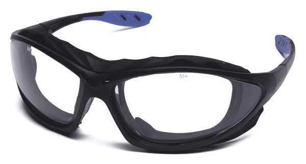 Sealed Safety Glasses, Donyi Design, Anti-Fog, Wraparound, Foam Lined, Black/Blue Frame, Clear Lens