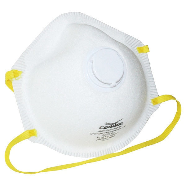 N95 Disposable Respirator w/ Valve, Universal, White, PK10