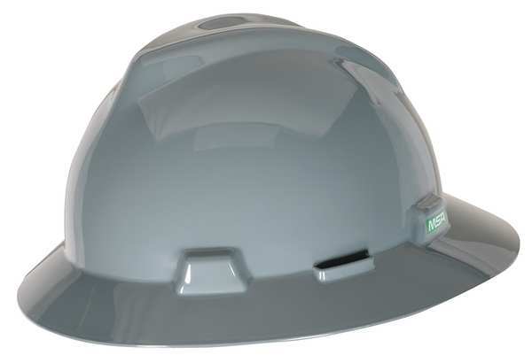 Full Brim Hard Hat, Type 1, Class E, Pinlock (4-Point), Gray