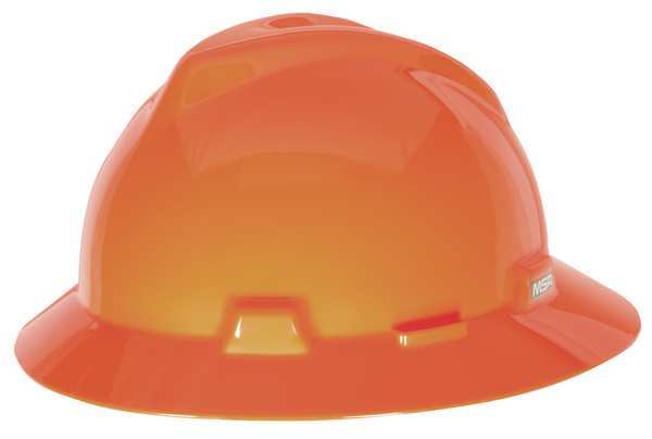 Full Brim Hard Hat, Type 1, Class E, Pinlock (4-Point), Hi-Vis Orange