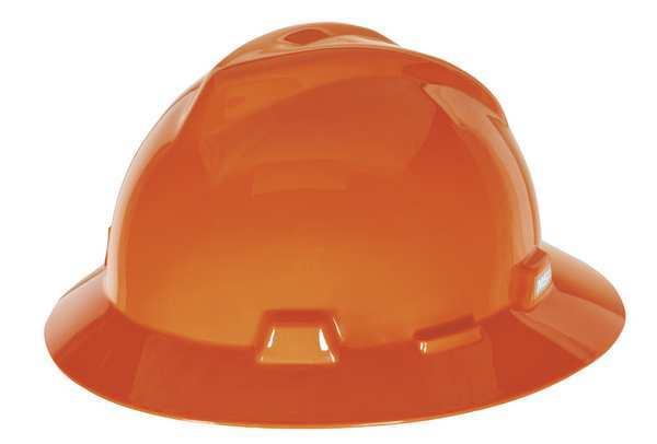 Full Brim Hard Hat, Type 1, Class E, Ratchet (4-Point), Orange