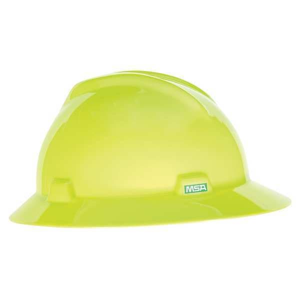 Full Brim Hard Hat, Type 1, Class E, Ratchet (4-Point), Hi-Vis Yellow/Green