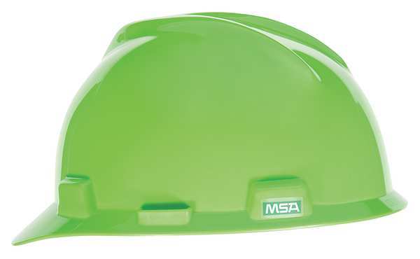 Front Brim Hard Hat, Type 1, Class E, Pinlock (4-Point), Bright Lime Green