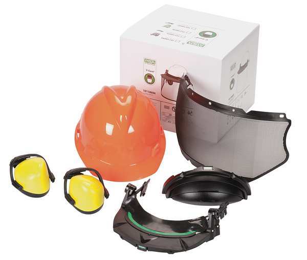 Front Brim Hard Hat, Type 1, Class E, Ratchet (4-Point), Hi-Vis Orange