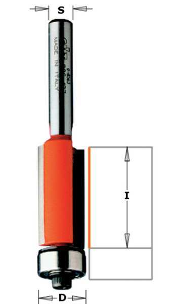 Flush Trim Router Bit, HWM, 1/4 in