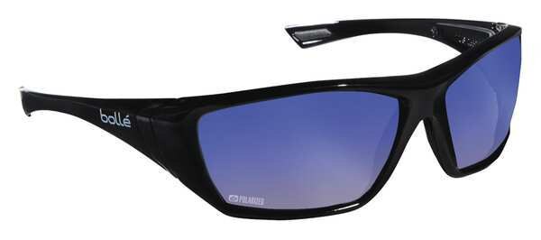 Safety Glasses, Wraparound Blue Mirror Polycarbonate Lens, Anti-Fog, Scratch-Resistant