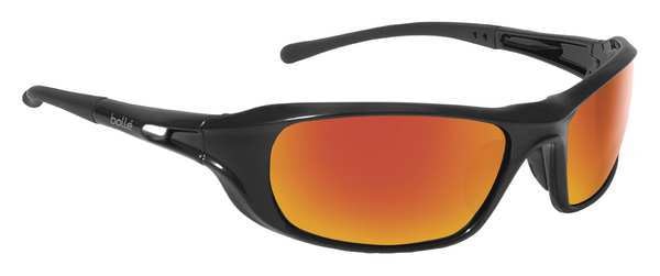 Safety Glasses, Wraparound Red Polycarbonate Lens, Scratch-Resistant