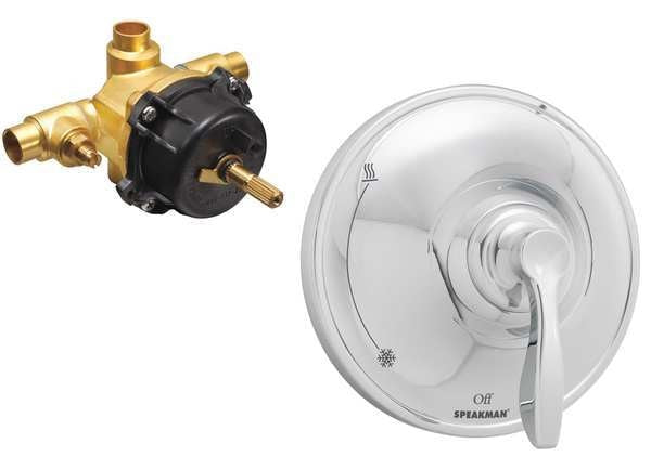 Shower Valve, Wall Mount, Polished Chrome