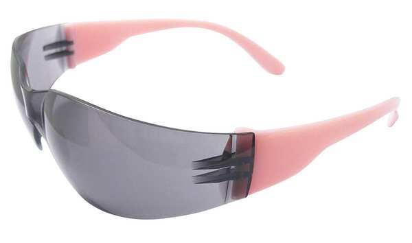 Safety Glasses, Wraparound Smoke Polycarbonate Lens, Anti-Fog