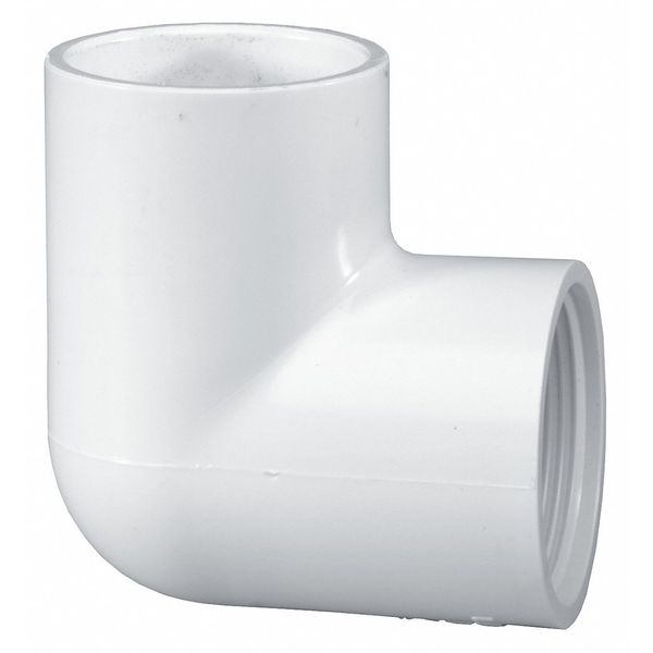 PVC Elbow, 90 Degrees, Socket x FNPT, 1/2 in Pipe Size