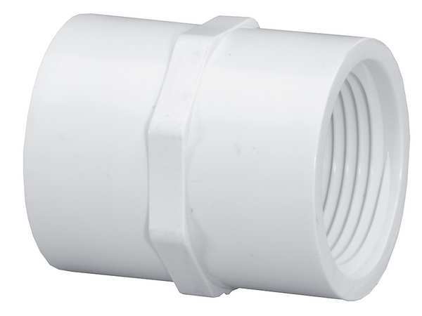 PVC Coupling, FNPT x FNPT, 1 in x 3/4 in Pipe Size