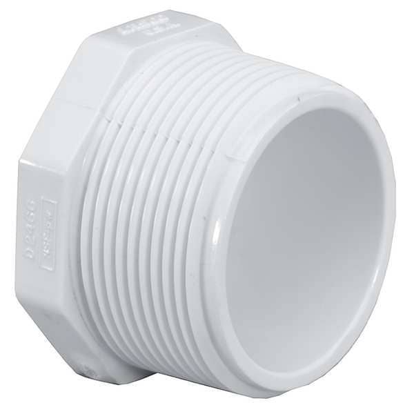 PVC Plug, MNPT, 1/2 in Pipe Size