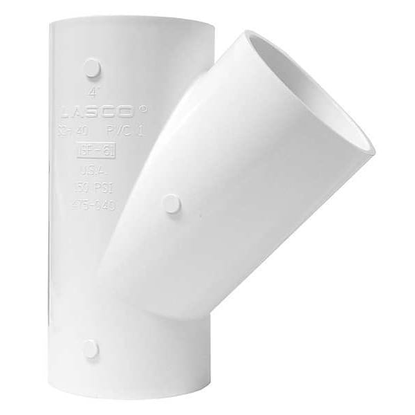 PVC Wye, Socket x Socket, 4 in Pipe Size