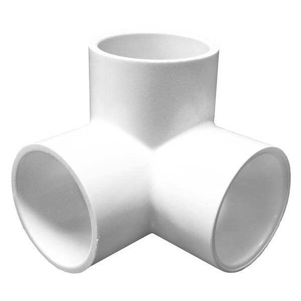 PVC Elbow, 90 Degrees, Side Outlet, Socket x Socket x Socket, 1-1/2 in Pipe Size