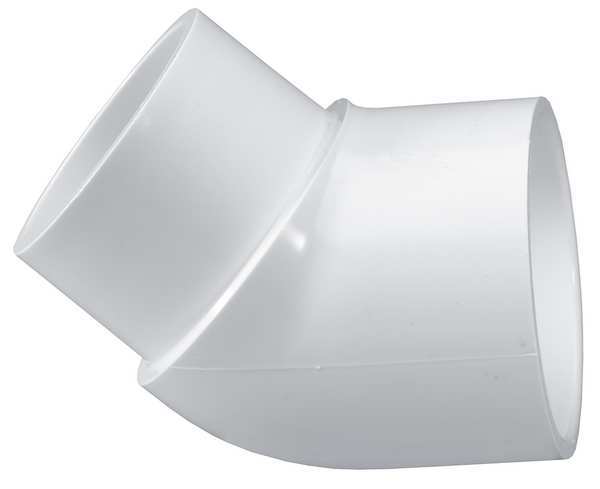 PVC Elbow, 45 Degrees, Spigot x Socket, 2-1/2 in Pipe Size