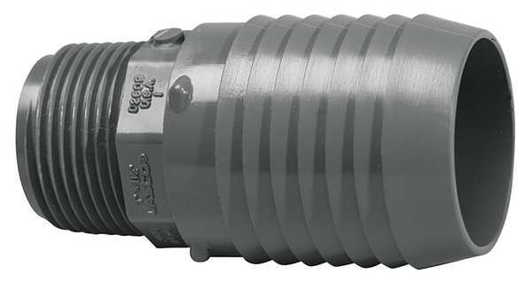 PVC Reducing Male Adapter, Insert x MNPT, 3/4 in x 1/2 in Pipe Size