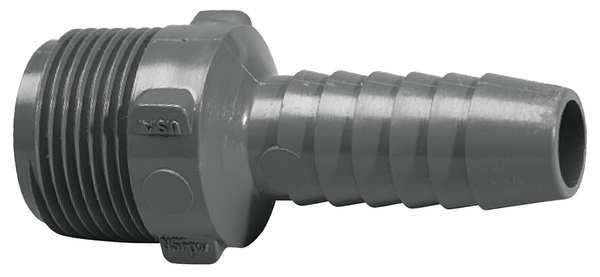 PVC Reducing Male Adapter, MNPT x Insert, 3/4 in x 1/2 in Pipe Size