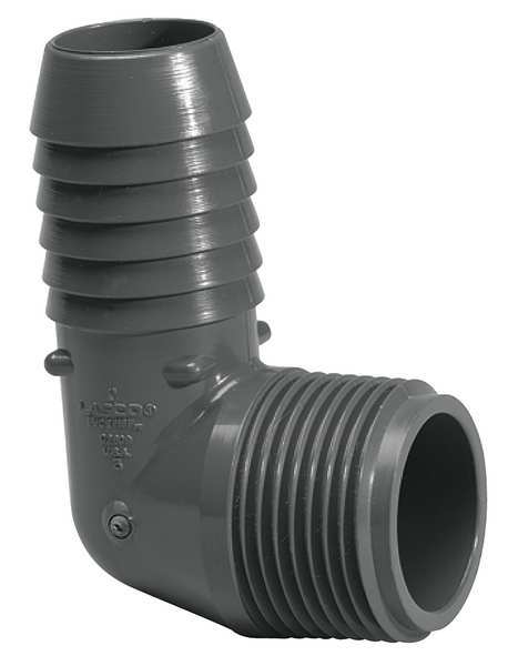 PVC Male Elbow, 90 Degrees, Insert x MNPT, 1-1/4 in Pipe Size