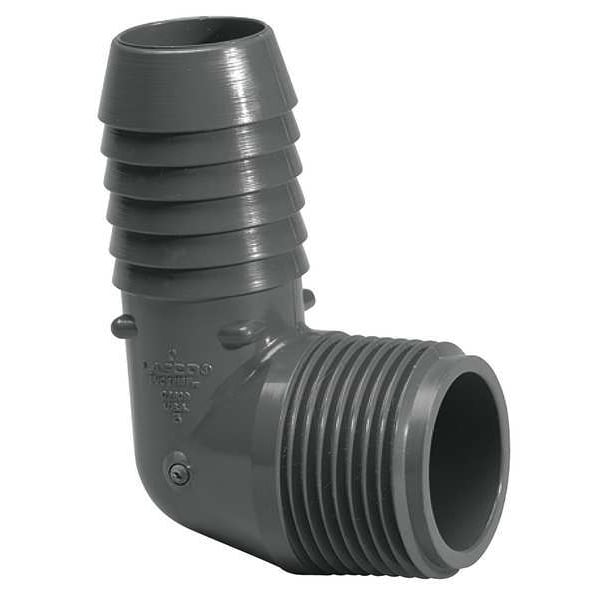 PVC Male Elbow, 90 Degrees, Insert x MNPT, 1 in Pipe Size