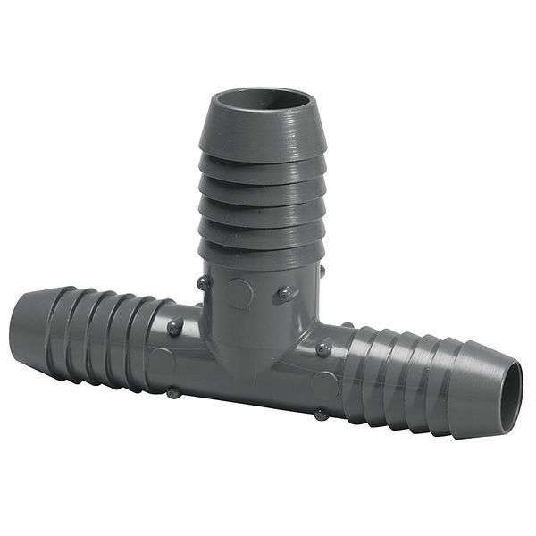 PVC Bullhead Tee, Insert, 1/2 in x 1/2 in x 3/4 in Pipe Size