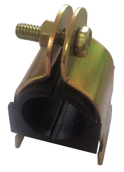Cushioned Clamp, 1/2In, Galv Gold Steel