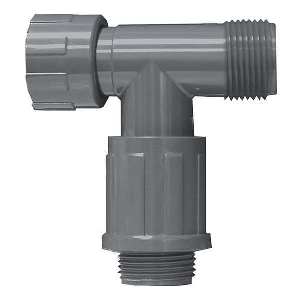 PVC Manifold Tee, MNPT, 1 in Pipe Size