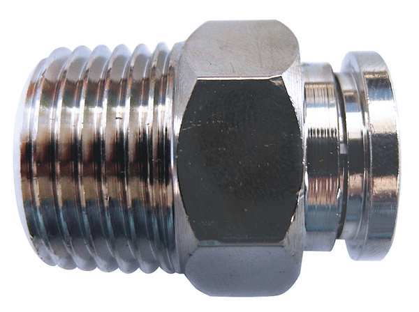 Nickel Plated Brass Male Adapter, 1/4 in Tube Size