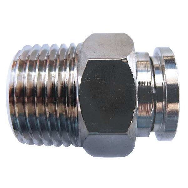 Nickel Plated Brass Male Adapter, 1/4 in Tube Size
