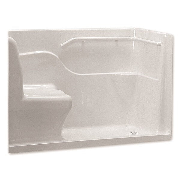 Seated Safety Shower, 60 in L, 30 in W, White, Acrylic