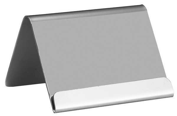 Card Holder with Lip, SS, Silver
