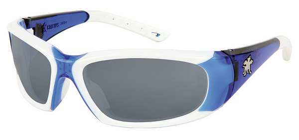 Safety Glasses, Wraparound Gray Polycarbonate Lens, Anti-Fog, Scratch-Resistant