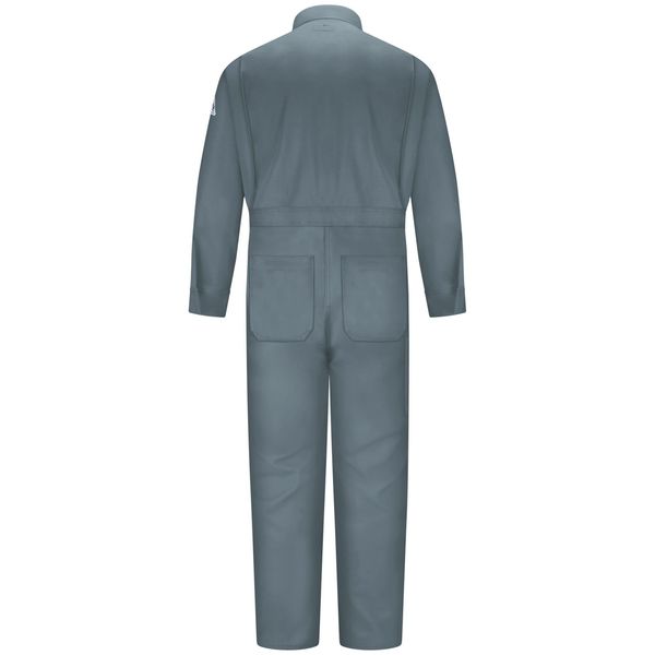 Flame Resistant Coverall, Gray, 100% Cotton, 44