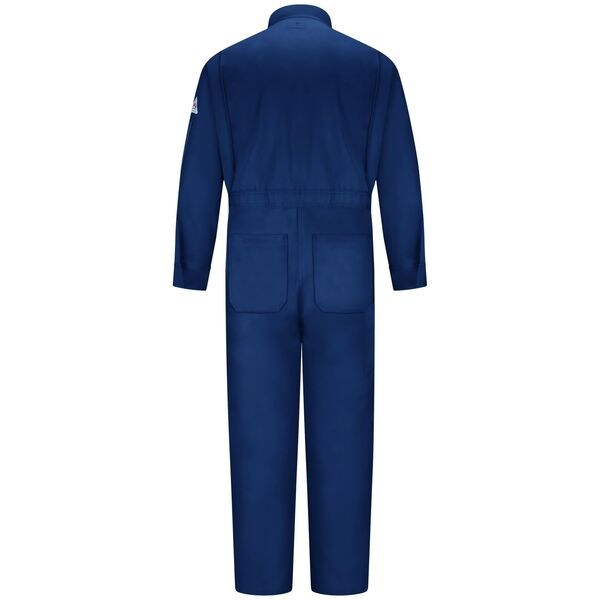 Flame Resistant Coverall, Navy, 100% Cotton, 56