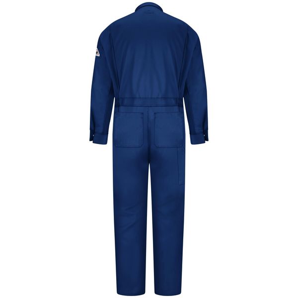Flame Resistant Coverall, Navy, Cotton/Nylon, 48