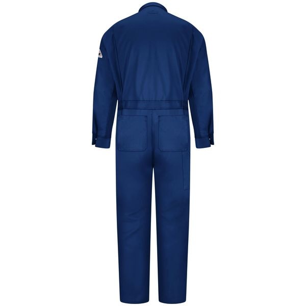 Flame Resistant Coverall, Navy, Cotton/Nylon, 40