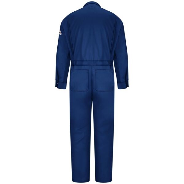 Flame Resistant Coverall, Navy, Cotton/Nylon, 58