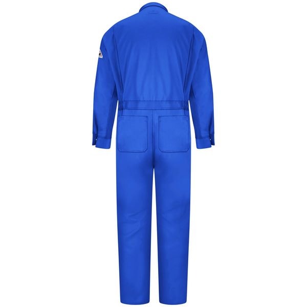 Flame Resistant Coverall, Blue, Cotton/Nylon, 50