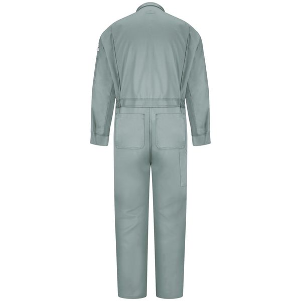Flame Resistant Coverall, Gray, Cotton/Nylon, 56