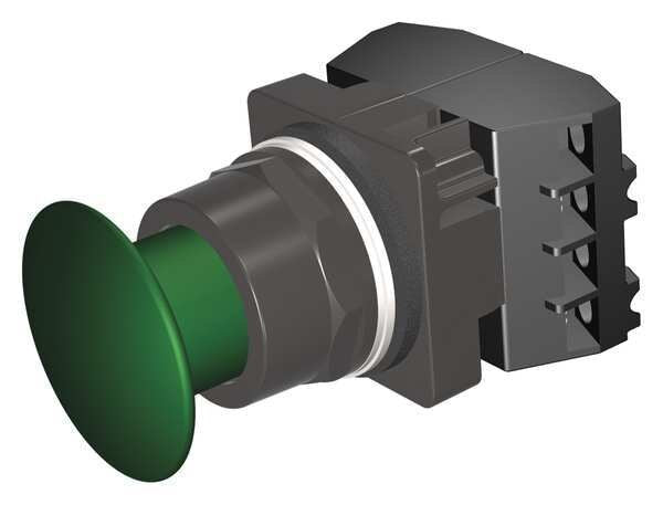 Non-Illuminated Push Button, 30 mm, 2NC, Green
