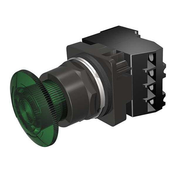 Illuminated Push Button, 30 mm, 1NO/1NC, Green
