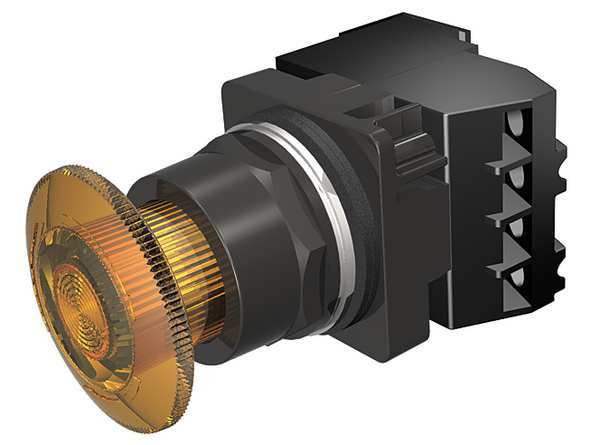 Illuminated Push Button, 30 mm, 1NO/1NC, Amber