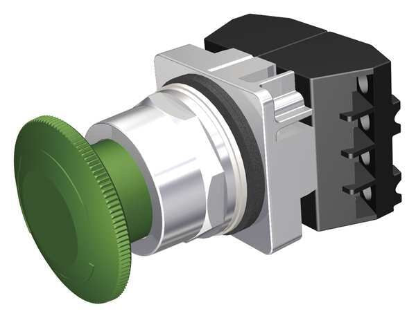 Non-Illuminated Push Button, 30 mm, 2NC, Green