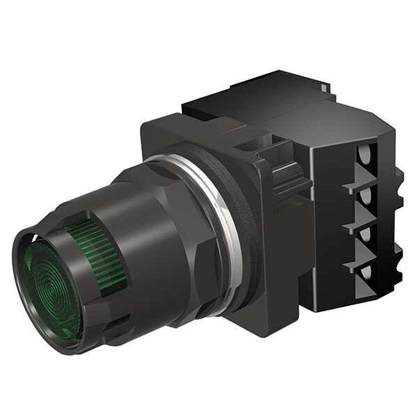 Illuminated Push Button, 30 mm, 1NO/1NC, Green