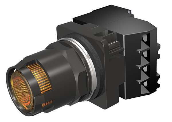 Illuminated Push Button, 30 mm, 1NO/1NC, Amber