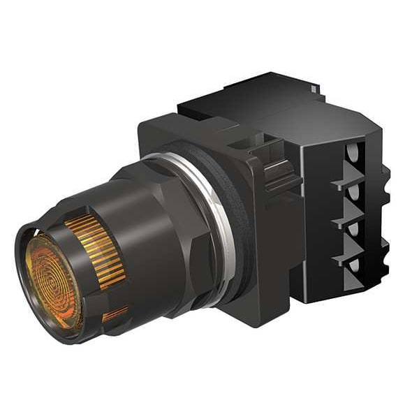 Illuminated Push Button, 30 mm, 1NC, Amber