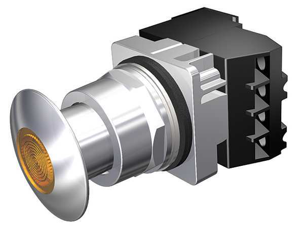 Illuminated Push Button, 30 mm, 1NO/1NC, Amber