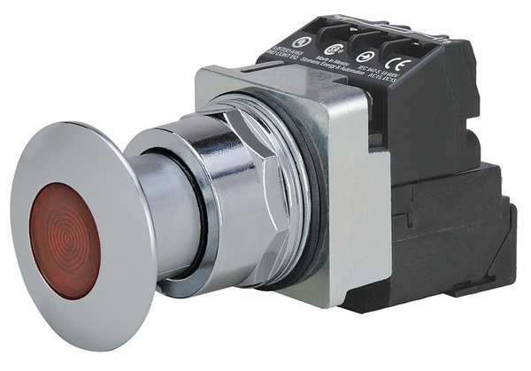 Illuminated Push Button, 30 mm, 1NO/1NC, Red