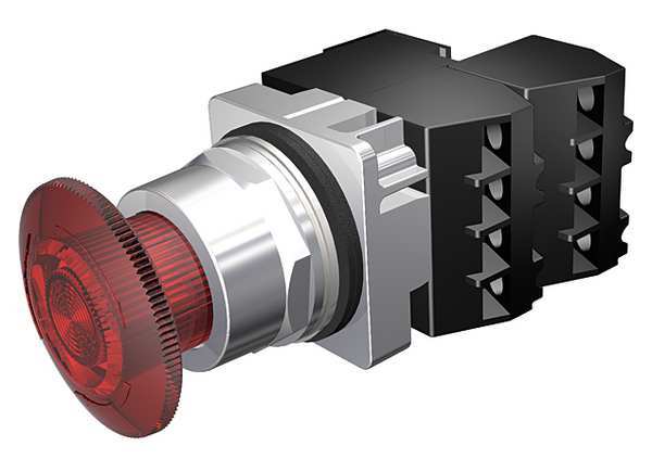 Illuminated Push Button, 30 mm, 2NC, Red