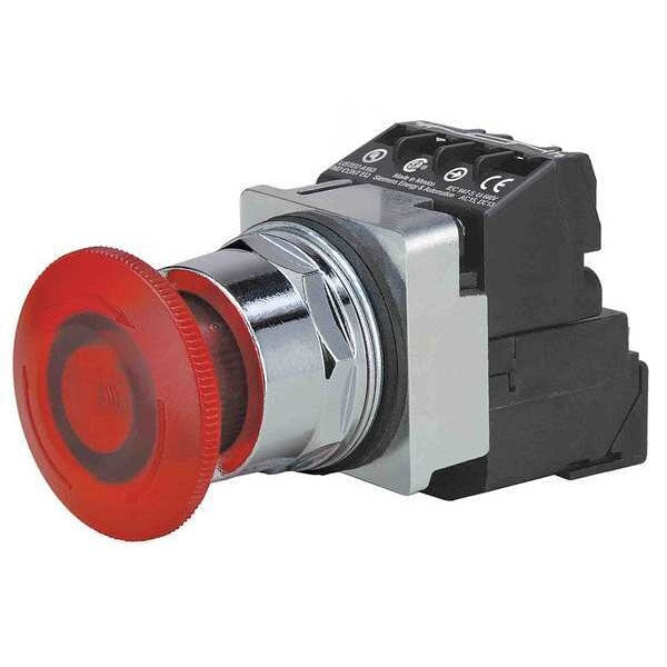 Illuminated Push Button, 30 mm, 1NO/1NC, Red